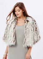 Oasap Women's Faux Fur Open Front Cape Style Coat