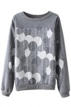 Oasap Grey Circle Interference Sequin Sweater