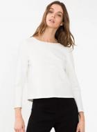 Oasap Round Neck Long Sleeve Solid Blouses