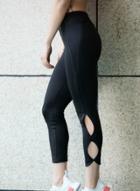 Oasap Women's Stretchy Skinny Side Cut Out Sports Leggings