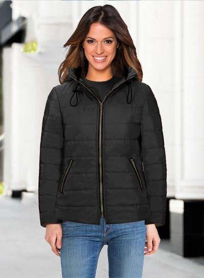 Oasap Fashion Full Zip Thicken Hooded Padded Coat