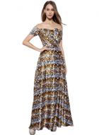 Oasap Leopard Print Off Shoulder Prom Dress