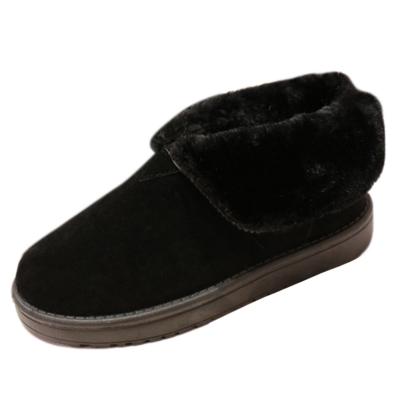 Oasap Solid Color Round Toe Flat Snow Boots