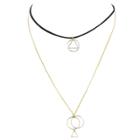 Oasap Women's Retro Double Layered Choker Necklace With Pendant