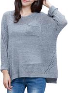 Oasap Women's Casual Solid Loose Fit Knitted Pullover Sweater