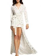 Oasap Womem's V Neck Leaf Print Holiday Style Coat