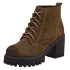 Oasap Women's Fashion Platform Lace Up Chunky Heel Boots