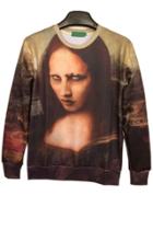 Oasap Bold Mona Lisa Sweatshirt