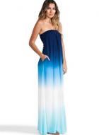 Oasap Fashion Strapless Gradient Color Maxi Dress