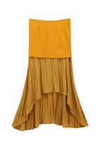 Oasap Long Distinctive Pleated Skirt With Outer Short Panel