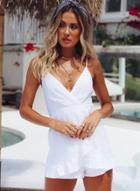 Oasap Sexy Beach Loose Spaghetti Strap Backless Deep V Neck Jumpsuits