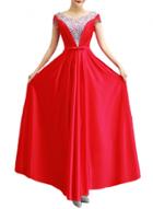 Oasap Elegant Rhinestone Trim V Neck Prom Dress