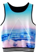 Oasap Fashion Sky Print Sleeveless Round Neck Tank