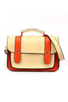 Oasap Retro Contrast Color Straps Detail Shoulder Bag