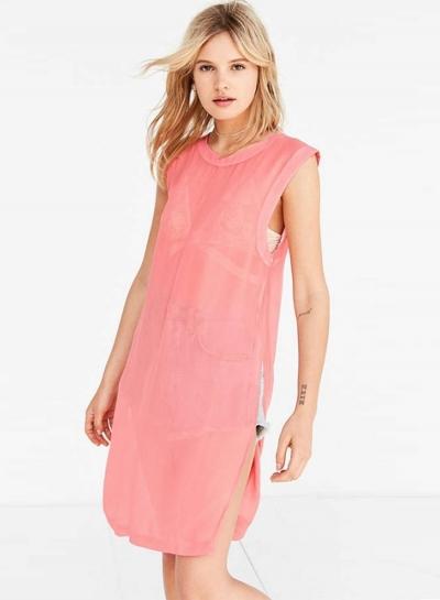 Oasap Solid Color Sheer Sleeveless Tee Shirt