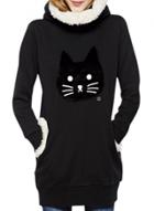 Oasap Women's Cat Patchwork Long Sleeve Hooded Sweatshirt