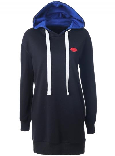 Oasap Women's Color Block Long Sleeve Pullover Drawstring Hoodie
