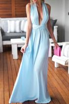 Oasap Light Blue Perfect Date Maxi Dress