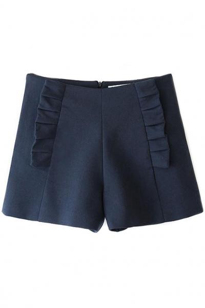 Oasap Sexy Hot Solid Ruffles Woolen Shorts