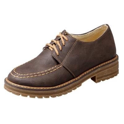 Oasap Vintage Round Toe Low Heels Lace Up Shoes