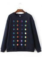 Oasap Fashion Gradient Dots Pullover Sweatshirt