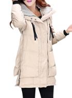 Oasap Women's Winter Long Sleeve Thickened Hooded Down Coat