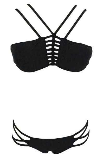 Oasap Women Strappy Bandeau Two Piece Bikini Swimsuit