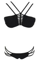 Oasap Women Strappy Bandeau Two Piece Bikini Swimsuit