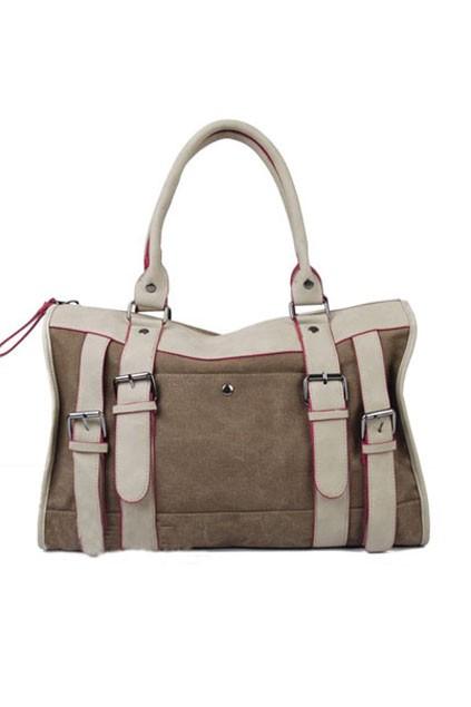 Oasap Chic Contrast Color Shoulder Bag With Straps Detail
