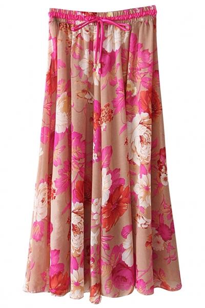 Oasap Classic Demure Floral Maxi Skirt