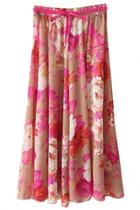 Oasap Classic Demure Floral Maxi Skirt