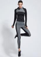 Oasap Women's Hooded Long Sleeve Top Leggings 2 Piece Sports Set
