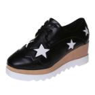 Oasap Star Lace-up Wedge Heels Oxford Shoes