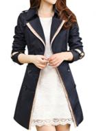 Oasap Women's Casual Long Sleeve Double Breasted Trench Coat With Belt
