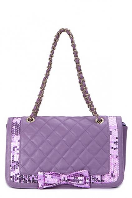 Oasap Chain Strapped Paillette Embellished Shoulder Bag