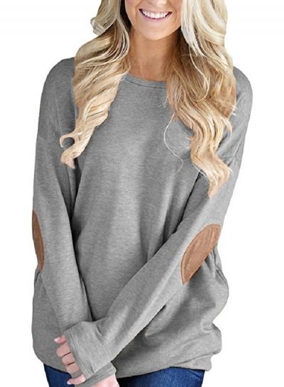 Oasap Fashion Round Neck Batwing Sleeve Pullover Knit Sweatshirt
