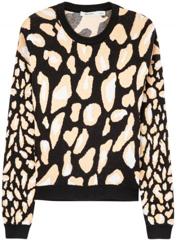 Oasap Women's Fashion Long Sleeve Printed Pullover Knit Sweater