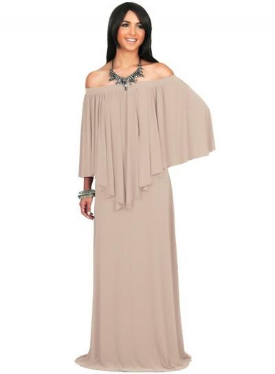 Oasap Plus Size Flounce Trim Off Shoulder Dress