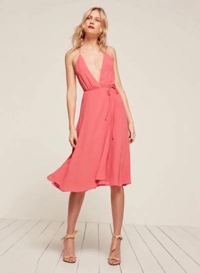 Oasap Deep V Neck Lace-up Slip Dress