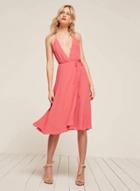 Oasap Deep V Neck Lace-up Slip Dress
