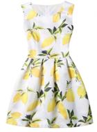 Oasap Women's Stylish Floral Print Round Neck A-line Dress
