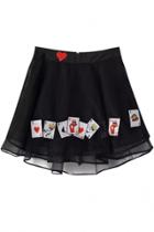 Oasap Winsome Patchwork Black Mini Skirt
