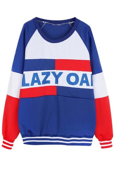 Oasap Essential Color-blocked Baseball Sweatshirt