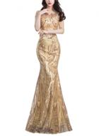 Oasap Sequin Round Neck Half Sleeve Mermaid Prom Dress