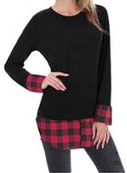 Oasap Fashion Long Sleeve Plaid Pullover Tee