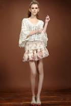 Oasap Vintage Style Floral Print Multi Layer Mini Skirt