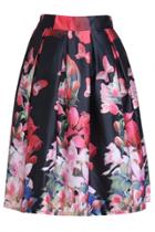 Oasap Gorgeous Butterfly Floral Swing Skirt
