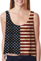 Oasap American Flag Graphic Sleeveless High Low Crop Top