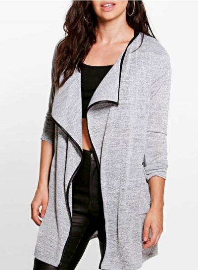Oasap Drape Collar Long Sleeve Open Front Cardigan