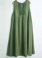 Oasap Women's Casual Sleeveless A-line Linen Dress With Pockets